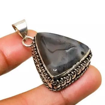 Ювелирный кулон ручной работы с агатом и серебром 925 пробы, 1,51 дюйма 1.51 красный