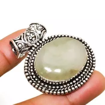 Ювелирный кулон ручной работы с аквамариновым драгоценным камнем, посеребренный 925 пробы, 1,59 дюйма 1.59 цвет морской волны