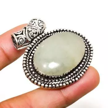 Ювелирный кулон ручной работы с аквамариновым драгоценным камнем, посеребренный 925 пробы, 1,59 дюйма 1.59 цвет морской волны