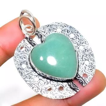 Ювелирный кулон ручной работы с амазонитом 925 пробы, посеребренный, 1,89 дюйма 1.89 синий
