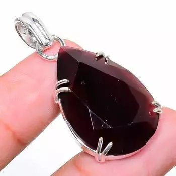 Ювелирный кулон ручной работы с аметистом из стерлингового серебра 925 пробы 1,69 дюйма L3D81 фиолетовый