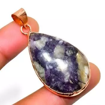 Ювелирный кулон ручной работы с драгоценным камнем Тиффани 925 пробы, посеребренный, 1,89 дюйма 1.89 синий