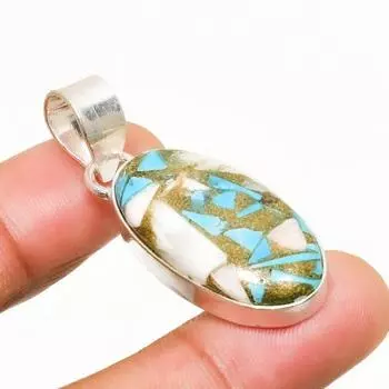 Ювелирный кулон ручной работы с драгоценным камнем колючая устрица, посеребренный 925 пробы, 1,62 дюйма 1.62 оранжевый