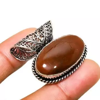 Ювелирный кулон ручной работы с драгоценным камнем Мукаит, посеребренный 925 пробы, 1,13 дюйма 1.13 красный