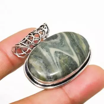 Ювелирный кулон ручной работы с драгоценным камнем Императорская яшма 925 пробы с покрытием из серебра 1,13 дюйма 1.13 красный