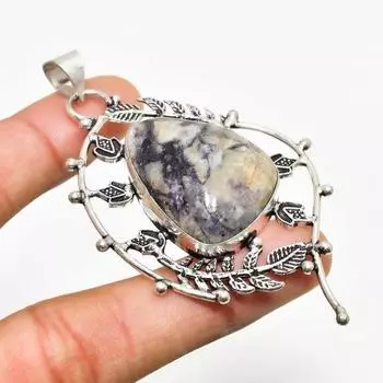 Ювелирный кулон ручной работы с драгоценным камнем Тиффани, посеребренный 925 пробы, 2,84 дюйма 2.84 синий