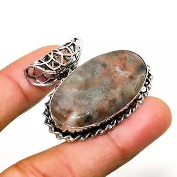 Ювелирный кулон ручной работы с драгоценным камнем содалитом 925 пробы, посеребренный, 1,13 дюйма 1.13 синий