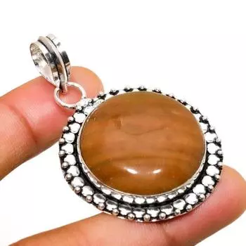 Ювелирный кулон ручной работы с драгоценным камнем Мукаит, посеребренный 925 пробы, 2,08 дюйма 2.08 красный