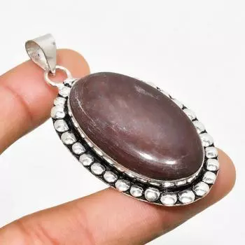 Ювелирный кулон ручной работы с драгоценным камнем Мукаит, посеребренный 925 пробы, 2,27 дюйма 2.27 красный