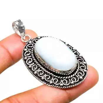 Ювелирный кулон ручной работы с драгоценным камнем Республика Ларимар 925 пробы с покрытием из серебра 2,08 дюйма 2.08 синий