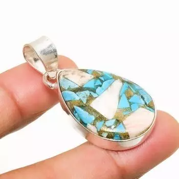 Ювелирный кулон ручной работы с драгоценным камнем колючая устрица, посеребренный 925 пробы, 1,62 дюйма 1.62 оранжевый