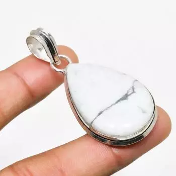 Ювелирный кулон ручной работы с говлитовой яшмой, посеребренный 925 пробы, 2,08 дюйма 2.08 белый