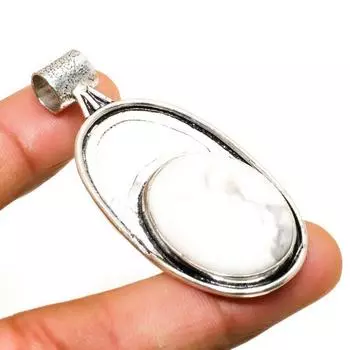 Ювелирный кулон ручной работы с говлитовой яшмой, посеребренный 925 пробы, 2,08 дюйма 2.08 белый