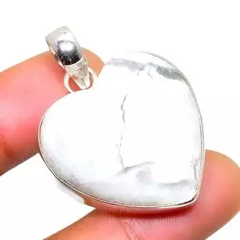 Ювелирный кулон ручной работы с говлитовой яшмой 925 пробы, посеребренный, 1,51 дюйма 1.51 белый