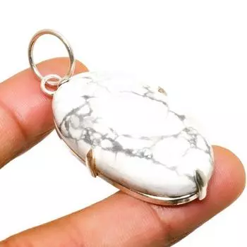 Ювелирный кулон ручной работы с говлитовой яшмой, посеребренный 925 пробы, 2,08 дюйма 2.08 белый