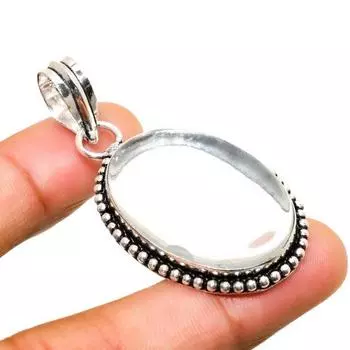 Ювелирный кулон ручной работы с хрустальным кварцем и серебром 925 пробы 2,08 дюйма 2.08 белый