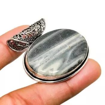 Ювелирный кулон ручной работы с императорской яшмой, посеребренный 925 пробы, 1,51 дюйма 1.51 красный