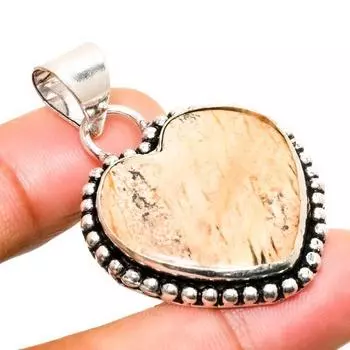Ювелирный кулон ручной работы с изображением яшмы, посеребренный 925 пробы, 1,70 дюйма 1.70 жёлтый
