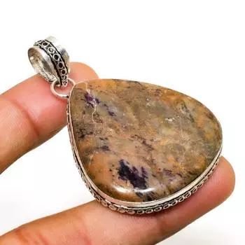 Ювелирный кулон ручной работы с каммереритом 925 пробы, посеребренный, 2,08 дюйма 2.08 фиолетовый