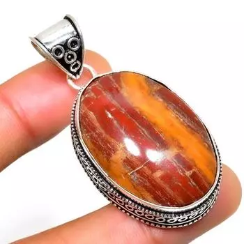 Ювелирный кулон ручной работы с красным змеиным камнем 925 пробы, посеребренный, 2,08 дюйма 2.08 красный
