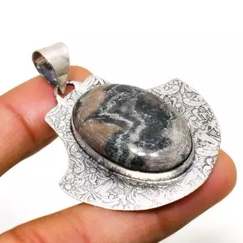 Ювелирный кулон ручной работы с крестиком 925 пробы, посеребренный, 2,00 дюйма 2.00 коричневый