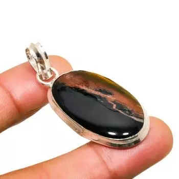 Ювелирный кулон ручной работы с кровавым камнем 925 пробы, посеребренный, 1,70 дюйма 1.70 зелёный