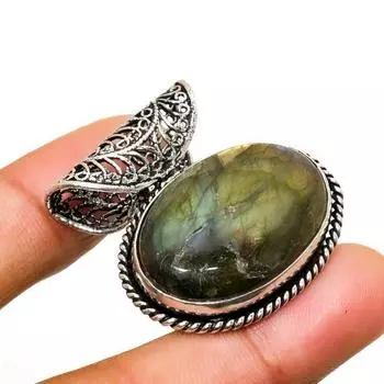 Ювелирный кулон ручной работы с лабрадоритом и серебром 925 пробы 1,32 дюйма 1.32 чёрный