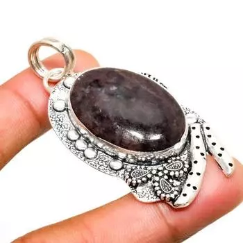 Ювелирный кулон ручной работы с лепидолитом 925 пробы, посеребренный, 2,08 дюйма 2.08 фиолетовый