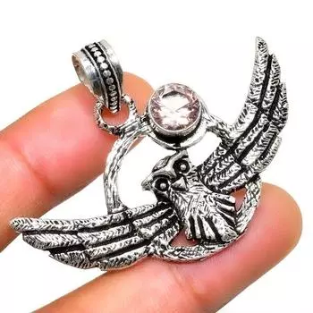 Ювелирный кулон ручной работы с морганитом 925 пробы, посеребренный, 1,51 дюйма 1.51 персиковый