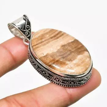 Ювелирный кулон ручной работы с оранжевым амазонитом и серебром 925 пробы 2,08 дюйма 2.08 оранжевый