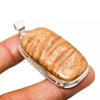 Ювелирный кулон ручной работы с оранжевым амазонитом и серебром 925 пробы 2,08 дюйма 2.08 оранжевый