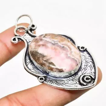 Ювелирный кулон ручной работы с покрытием из серебра 925 пробы родохрозит 2,46 дюйма 2.46 розовый
