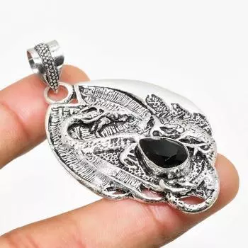 Ювелирный кулон ручной работы с покрытием из серебра 925 пробы и черной шпинелью 2,27 дюйма 2.27 чёрный