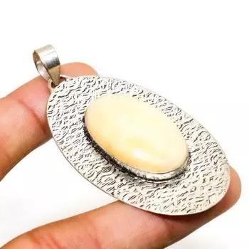 Ювелирный кулон ручной работы с покрытием из серебра 925 пробы и швейцарского зеленого опала диаметром 2,46 дюйма 2.46 зелёный