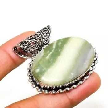 Ювелирный кулон ручной работы с покрытием из серебра 925 пробы, швейцарский зеленый опал, 1,62 дюйма 1.62 зелёный