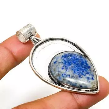 Ювелирный кулон ручной работы с покрытием из серебра 925 пробы из лазурита 2,08 дюйма 2.08 синий
