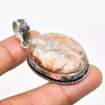 Ювелирный кулон ручной работы с покрытием из серебра 925 пробы в виде бабочки из яшмы, 1,89 дюйма 1.89 коричневый