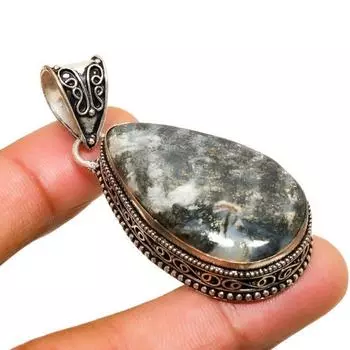 Ювелирный кулон ручной работы с покрытием из серебра 925 пробы марказит 2,08 дюйма 2.08 чёрный