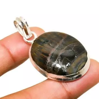 Ювелирный кулон ручной работы с покрытием из серебра 925 пробы Тигровый глаз 1,70 дюйма 1.70 жёлтый