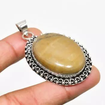 Ювелирный кулон ручной работы с покрытием из серебра 925 пробы, швейцарский зеленый опал, 2,08 дюйма 2.08 зелёный