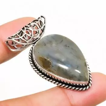 Ювелирный кулон ручной работы с покрытием из серебра 925 пробы лабрадорит, 1,59 дюйма 1.59 чёрный