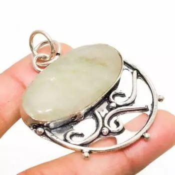 Ювелирный кулон ручной работы с покрытием из серебра 925 пробы и аквамарина, 2,08 дюйма 2.08 цвет морской волны