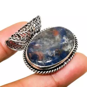 Ювелирный кулон ручной работы с покрытием из серебра 925 пробы содалит, 1,32 дюйма 1.32 синий