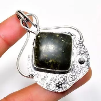 Ювелирный кулон ручной работы с янтарным камнем 925 пробы, посеребренный, 2,08 дюйма 2.08 жёлтый