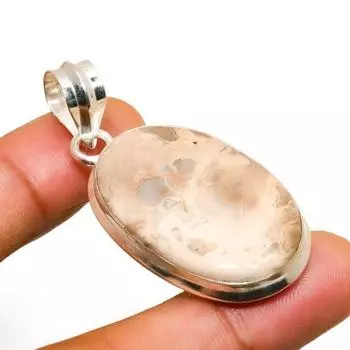 Ювелирный кулон ручной работы с яшмой из корня шлейка, посеребренный 925 пробы, 1,89 дюйма 1.89 белый
