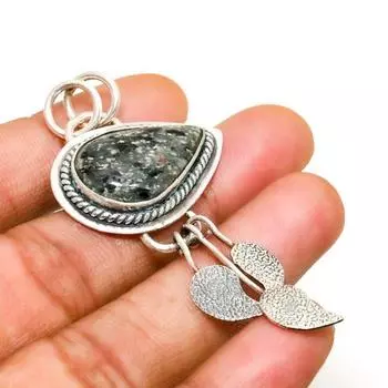 Ювелирный кулон ручной работы с яшмой Камбаба, посеребренный 925 пробы, 2,46 дюйма 2.46 зелёный