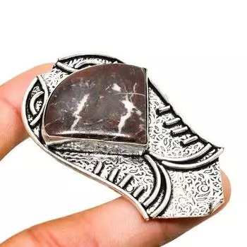 Ювелирный кулон ручной работы с яшмой Капучино и серебром 925 пробы 2,27 дюйма 2.27 коричневый