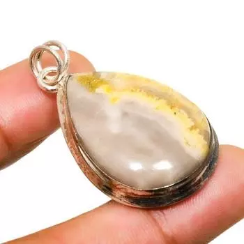 Ювелирный кулон ручной работы с яшмой Шмель 925 пробы, посеребренный, 1,59 дюйма 1.59 жёлтый