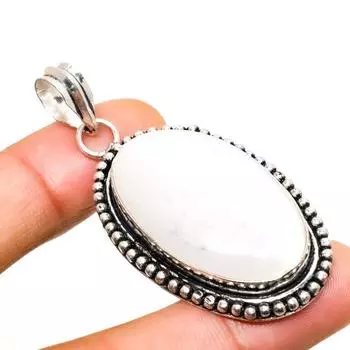 Ювелирный кулон ручной работы с радужным лунным камнем, посеребренный 925 пробы, 2,08 дюйма 2.08 белый