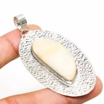 Ювелирный кулон ручной работы с радужным лунным камнем, посеребренный 925 пробы, 2,46 дюйма 2.46 белый